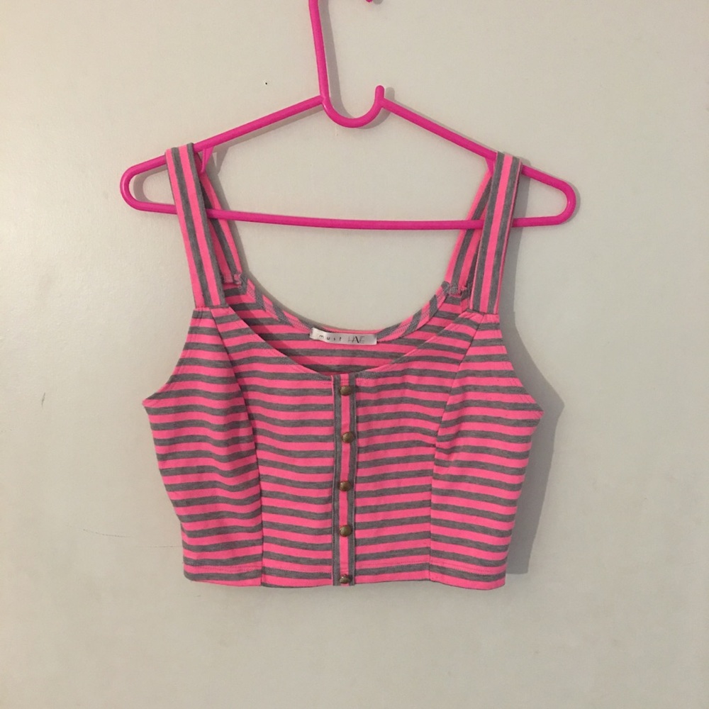 Pink Bralette Crop Top Tank Top